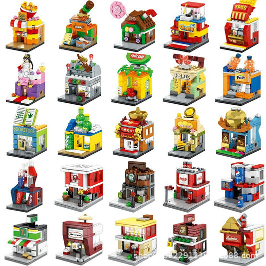 Senbao children's city mini street view building blocks puzzle assembly toys