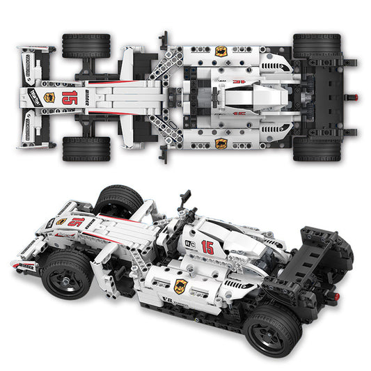 Racing building blocks boy educational toy