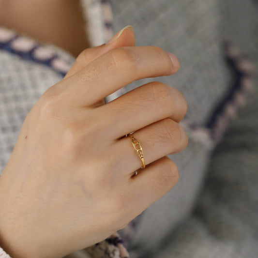 Cut Titanium Steel Gold Hollowed-out Sun Ring - Here2Save