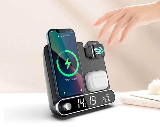 Alarm Clock Wireless Three In One Wireless Charging - Here2Save