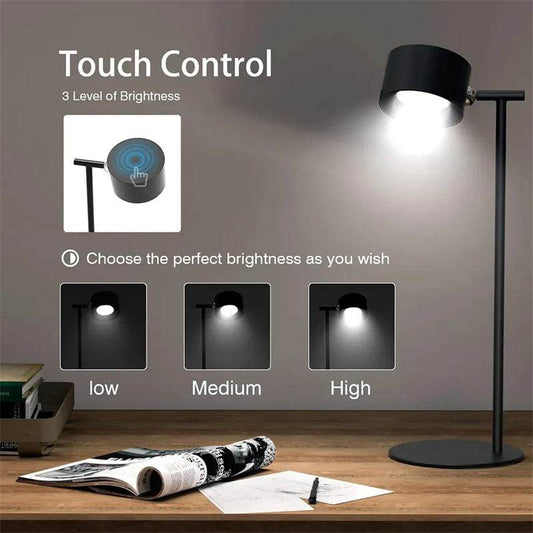 Magnetic Touchable LED USB Rechargeable Table Lamp 360 Rotate Cordless Remote Control Desk Lights Home Bedroom Wall Night Lamp - Here2Save