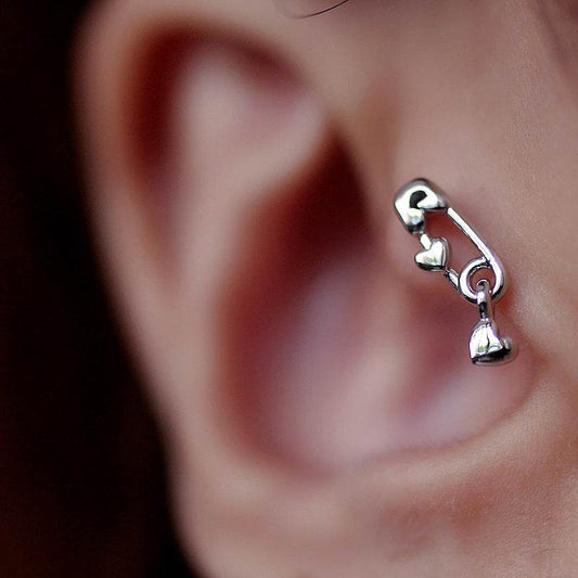 Small Korean Style Creative Trendy Fashion Pin Paper Clip Love Earrings - Here2Save