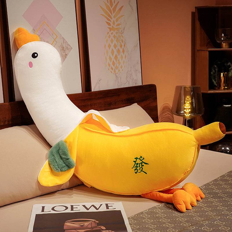 Cartoon Fruit Banana Avocado Big White Goose Doll Toy - Here2Save