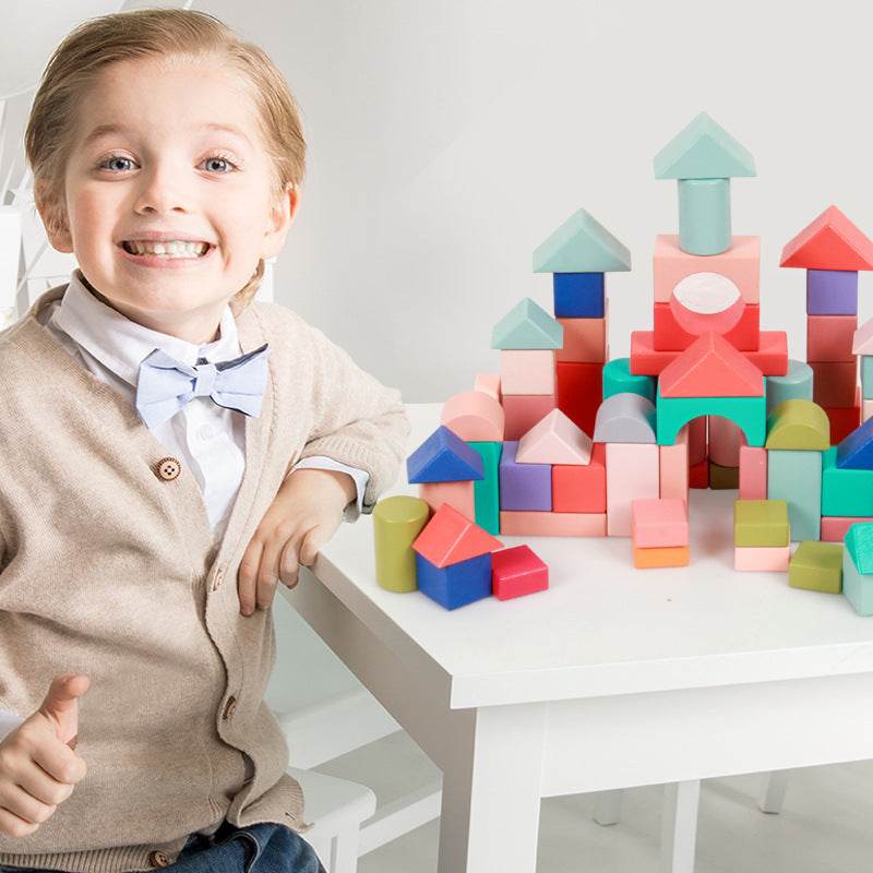 Wooden Beech Building Blocks Wood Assembling Educational Toys - Here2Save