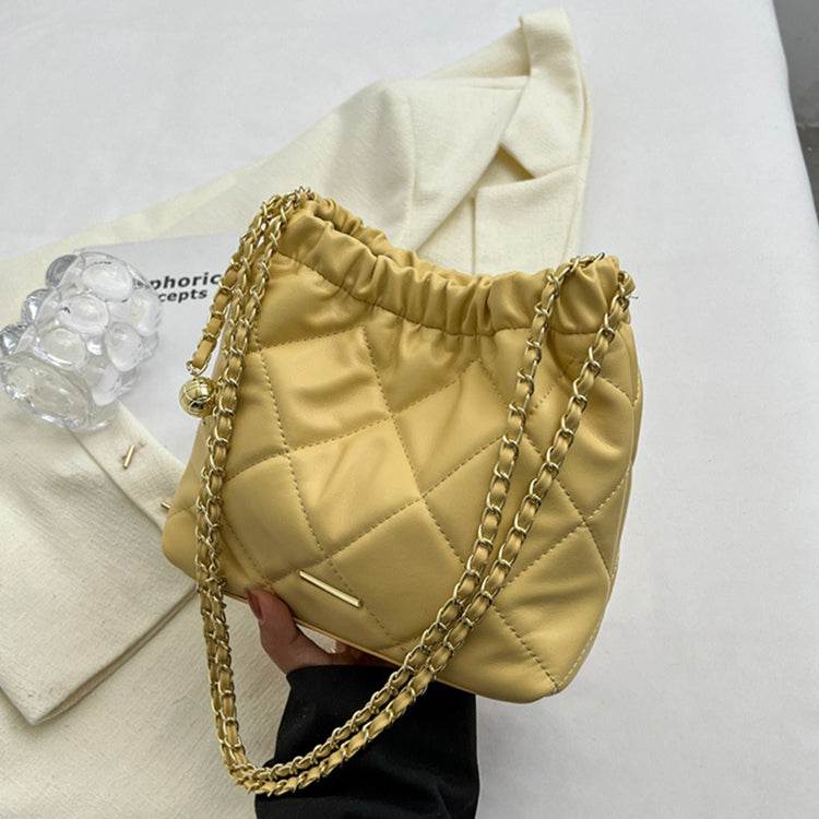 Casual Rhombus Shoulder Bag Chain Messenger Bag Small Bucket Bags Women - Here2Save