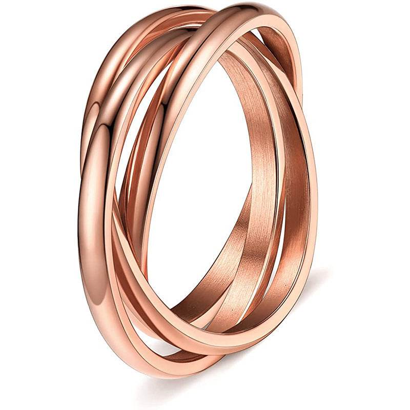Three-ring Rotating Ring For Couple Creative Personalized Anxiety Relief Rings Women Geometric Jewelry - Here2Save