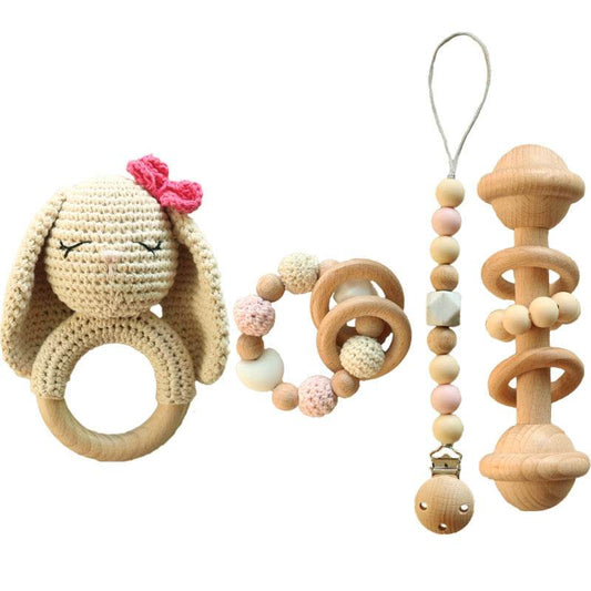 DIY Baby Handmade Wool Crochet Rabbit Rattle Toy - Here2Save