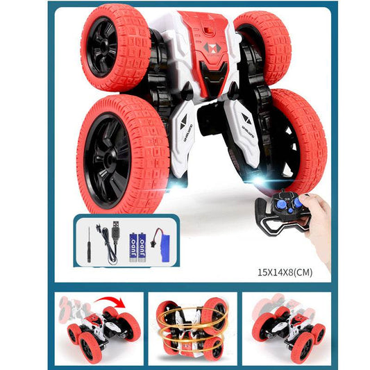 Double-sided Tumbling Stunt Dump Truck Charging Version Remote Control Toy - Here2Save