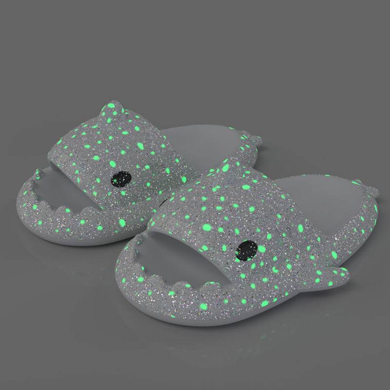 Shark Slippers With Starry Night Light Design Bathroom Slippers Couple House Shoes For Women - Here2Save