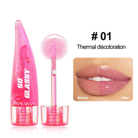 Color-changing Lip Gloss Pearlescent Mirror Glass Transparent - Here2Save