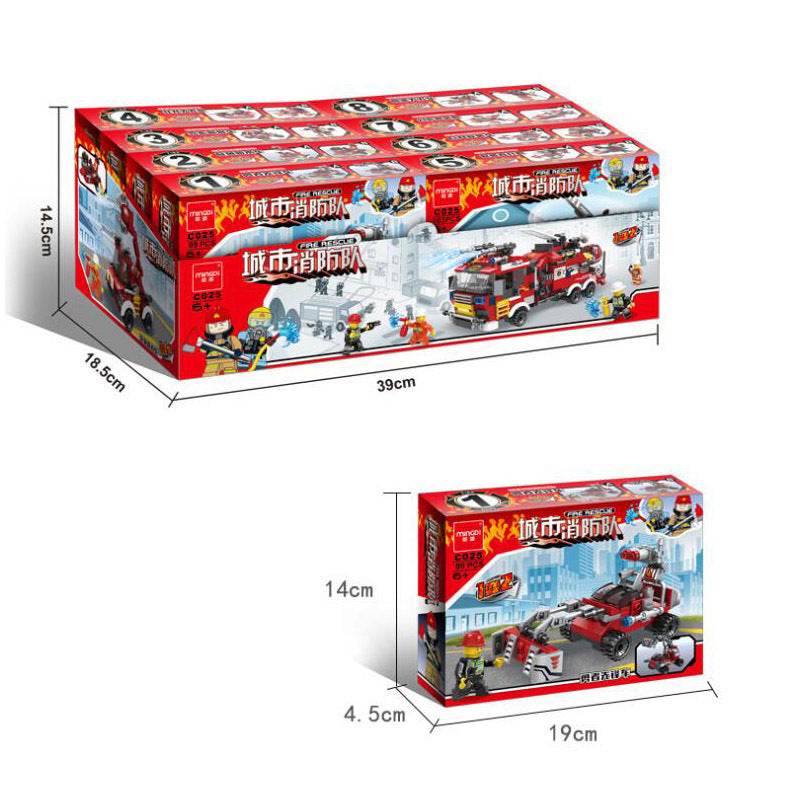 Assembled building blocks 8-in-1 city fire brigade boy educational toy - Here2Save