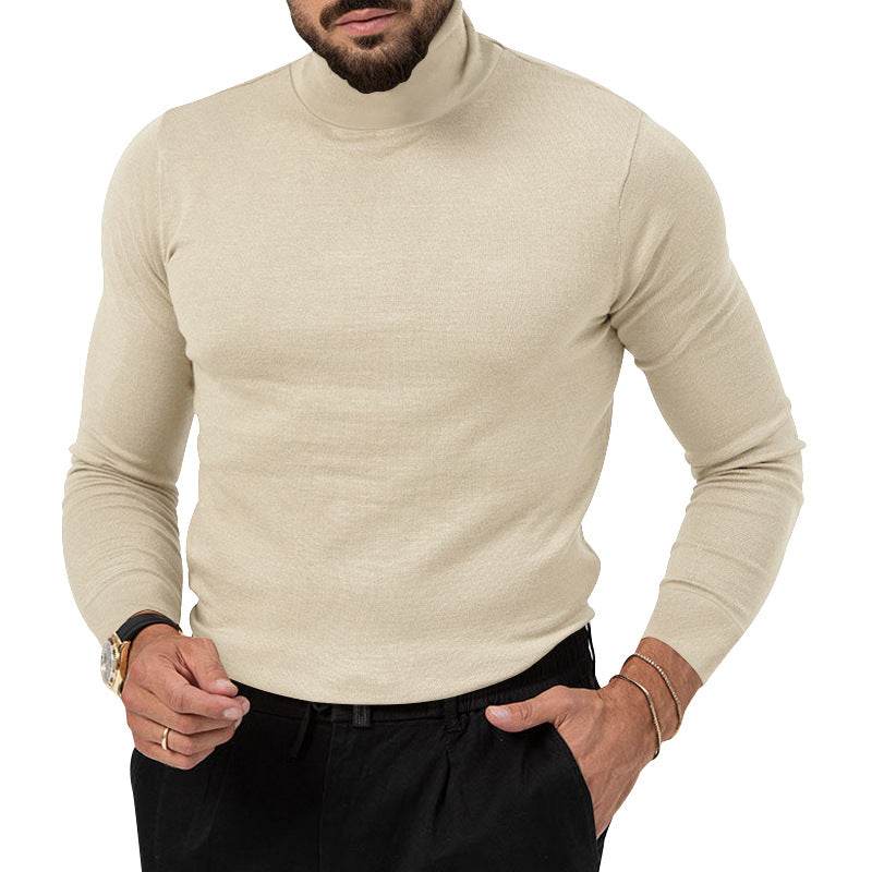 Autumn And Winter New High-elastic Turtleneck Knitted Cashmere Sweater Thickened Young Men's Warm Undercoat - Here2Save