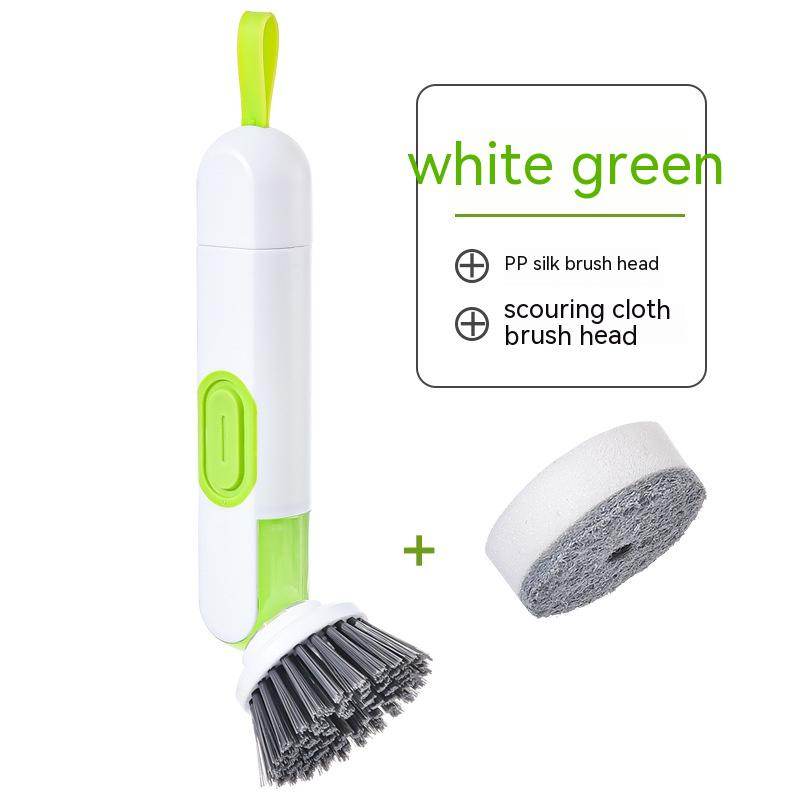 Multi-Functional Long-Handle Liquid-Filled Cleaning Brush Washing Up Brushes With Liquid Dispenser Two Replacement Heads For Kitchen Cleaning Brush Gadgets - Here2Save