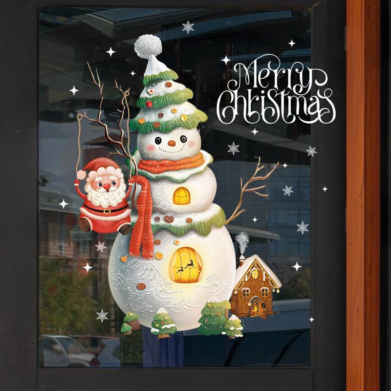 Christmas Glazing Plate Glass Self-adhesive Stickers - Here2Save