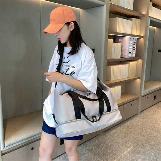 Large Capacity Travel Duffle Bag With Shoes Compartment Portable Sports Gym Fitness Waterfproof Shoulder Bag Weekender Overnight Handbag Women - Here2Save