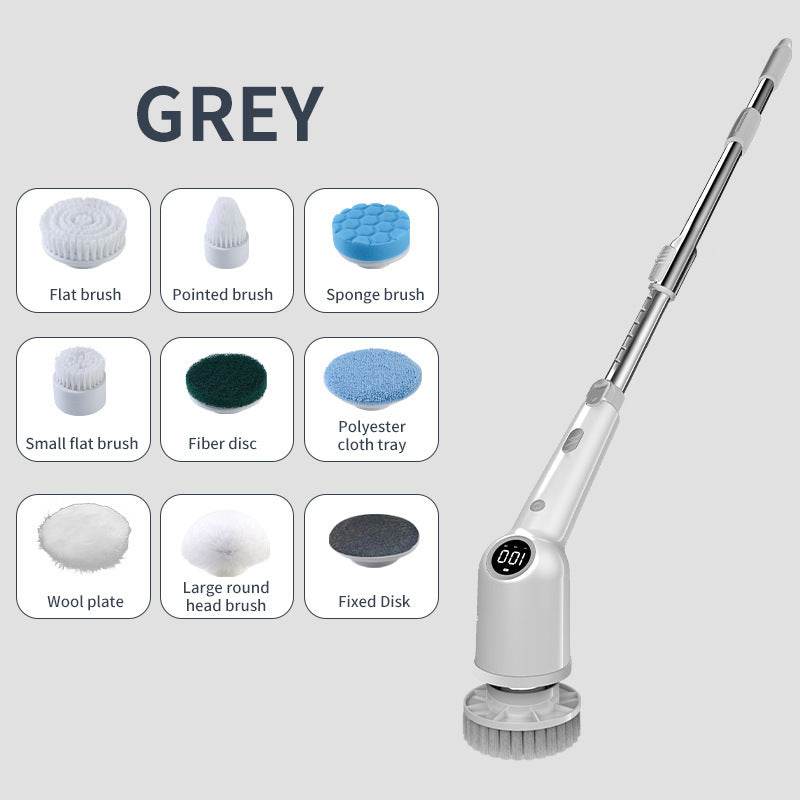 Multi-function Handheld Wireless LCD Digital Display Electric Cleaning Brush - Here2Save