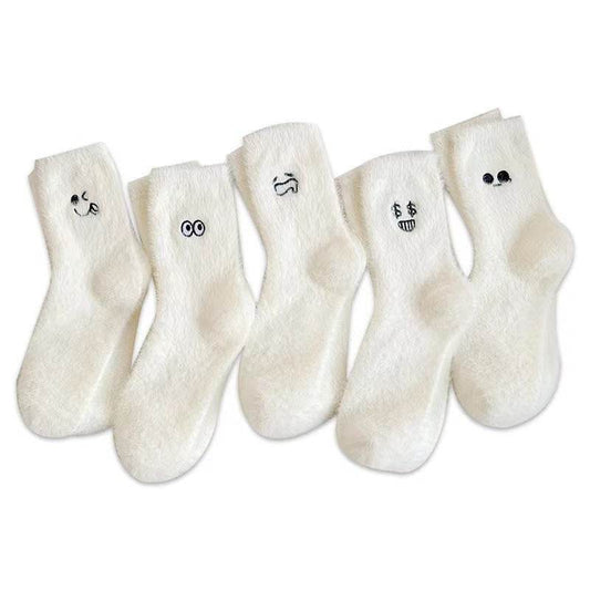 Women's Mid-calf Length Sock Cute Mink Fur Thick Winter Socks - Here2Save