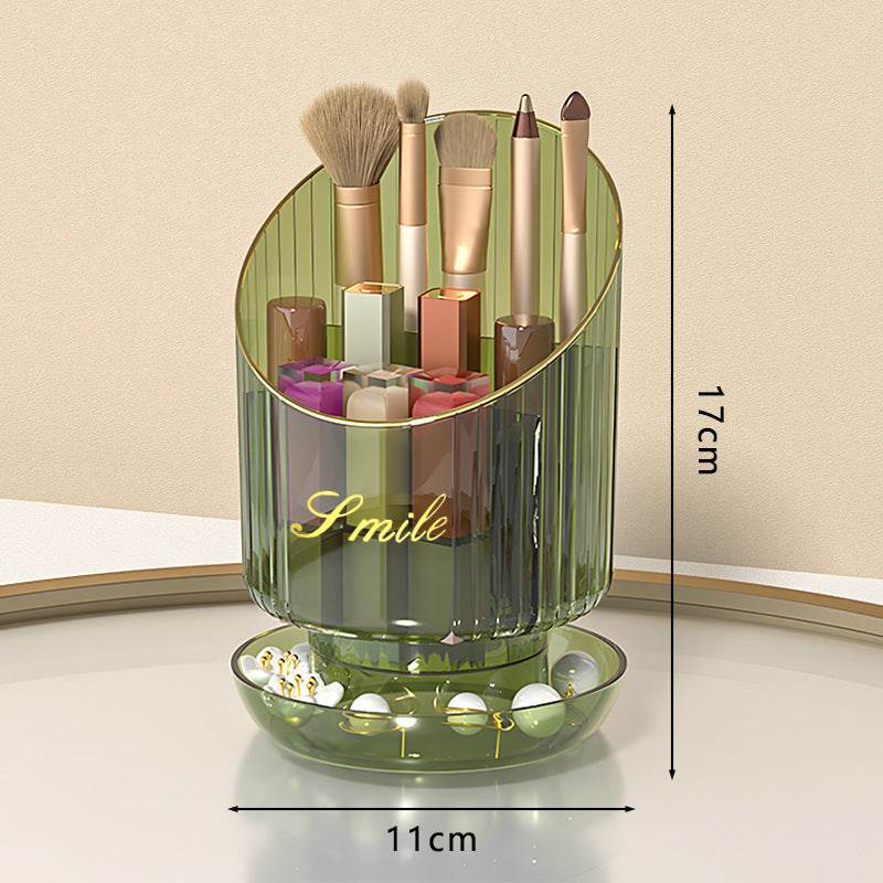 Large Capacity Rotating Cosmetic Brush Storage Container - Here2Save