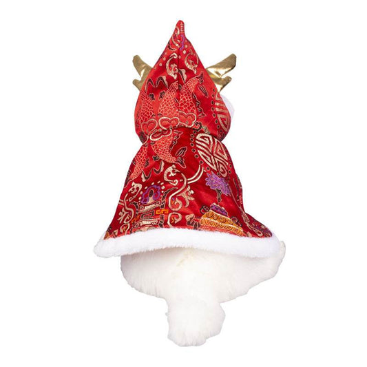 New Year Pet Clothes Dog Cat Brocade Satin Satin Cloak - Here2Save