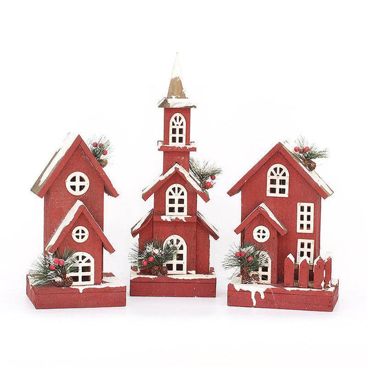 Christmas Wooden Fir Red Luminous - Here2Save