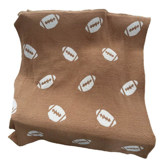 Rugby Baseball Half Velvet Blanket Knitted Jacquard - Here2Save
