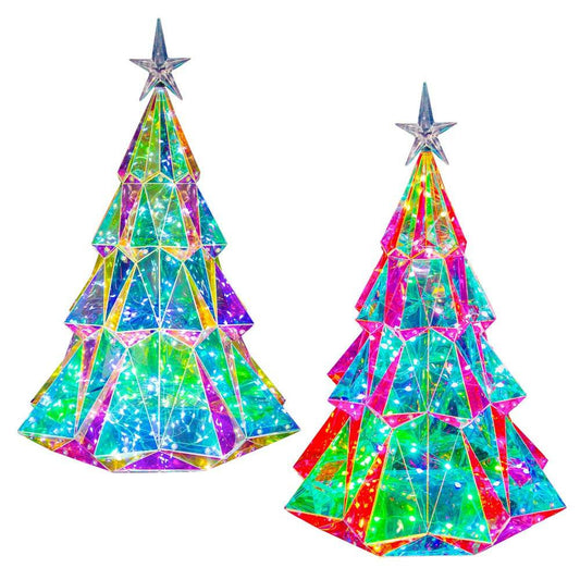 Colorful Christmas Tree Four-sided Diamond Luminous Decorative Ornaments - Here2Save