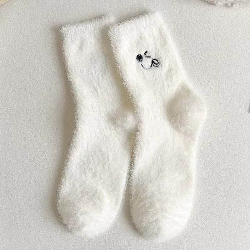 Women's Mid-calf Length Sock Cute Mink Fur Thick Winter Socks - Here2Save