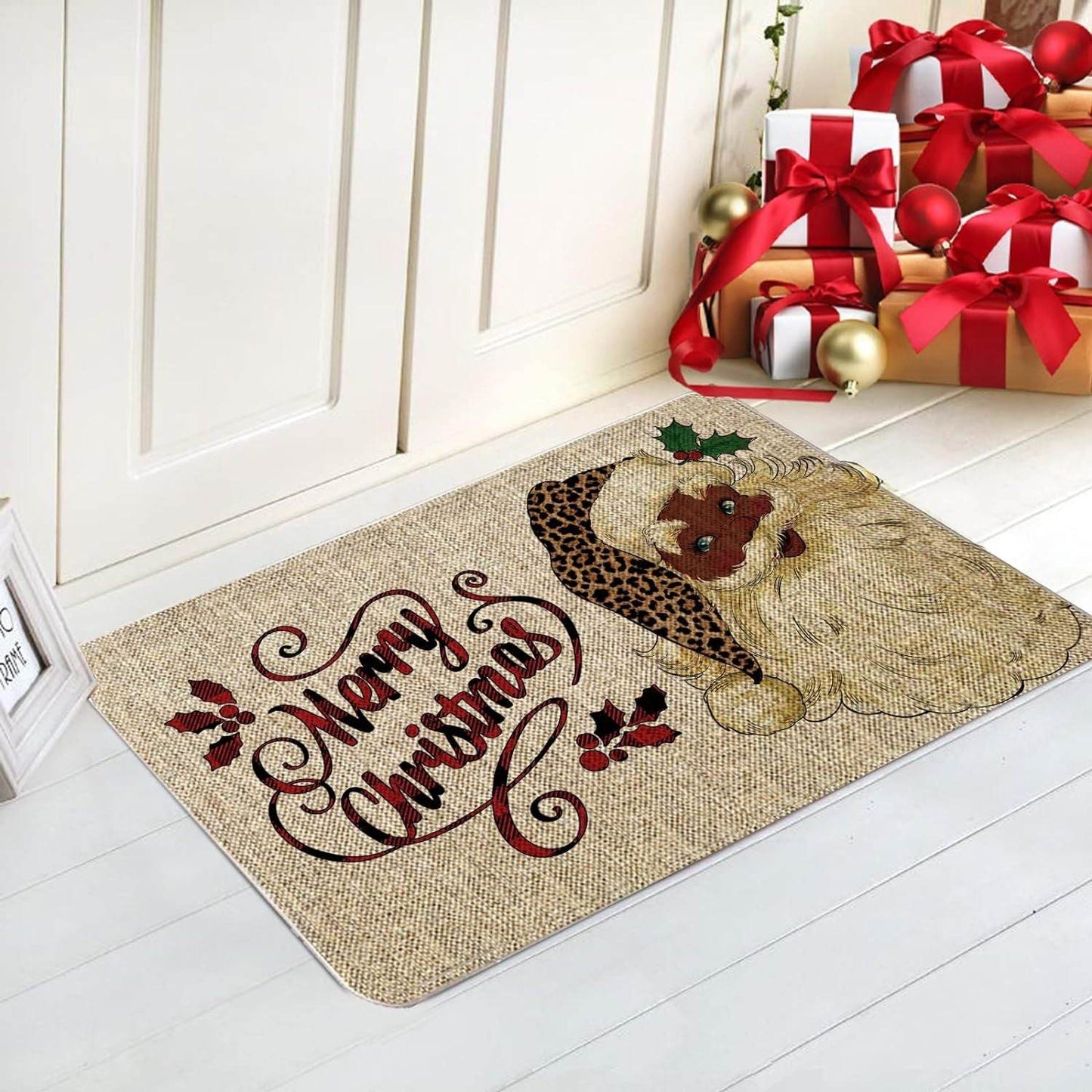 Country Striped Christmas Decorative Floor Mat - Here2Save