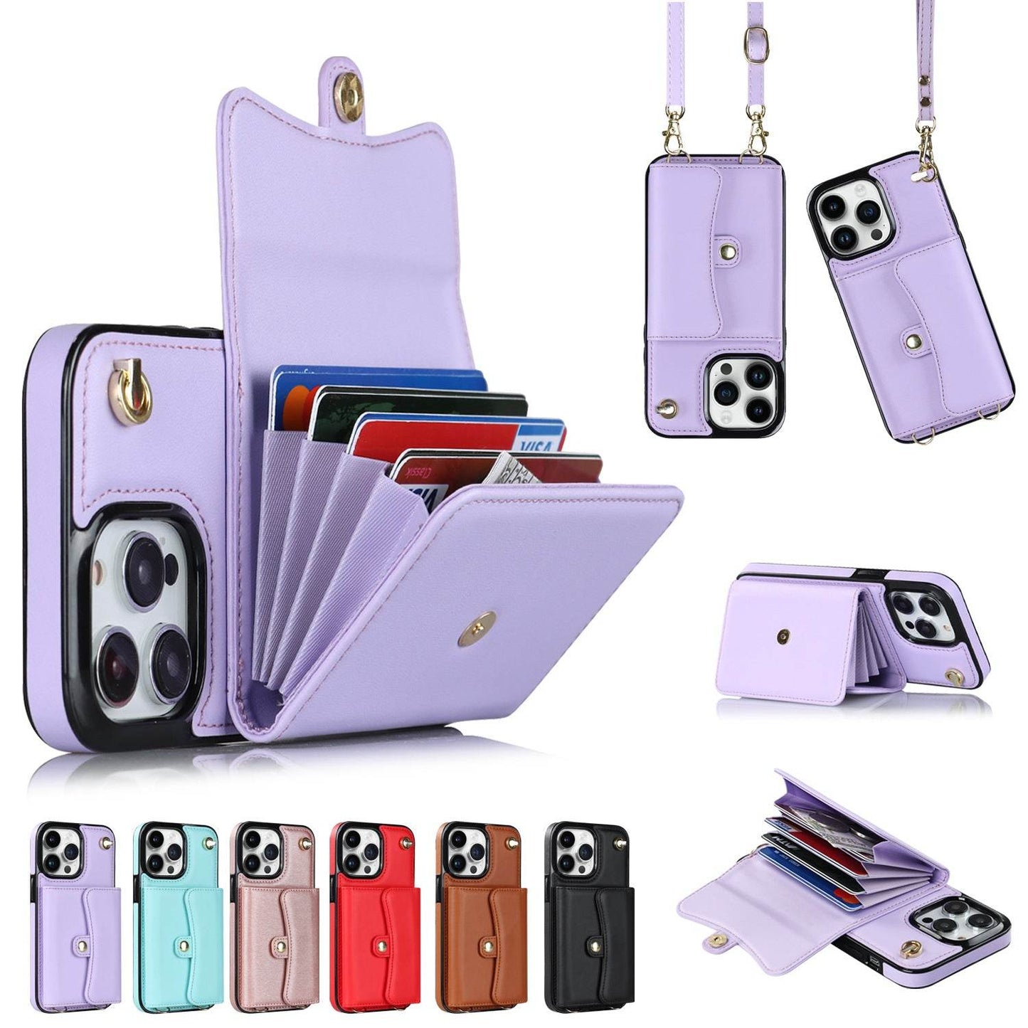 Crossbody Card Holder Phone Case Multi-function Card Holder - Here2Save