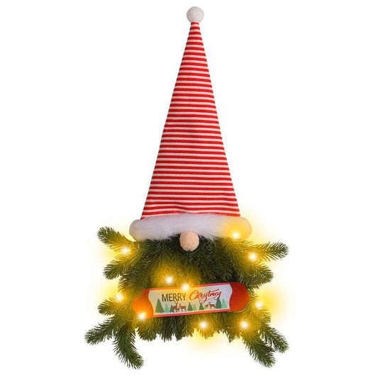 Glowing Christmas Wreath Upside Down Tree Stripes A Tall Hat - Here2Save