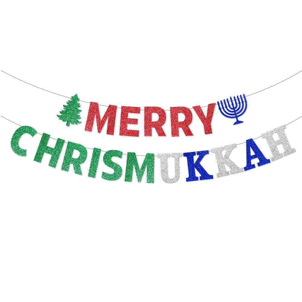 Christmas Party Decoration Hanging Flag New Year Decoration Banner - Here2Save