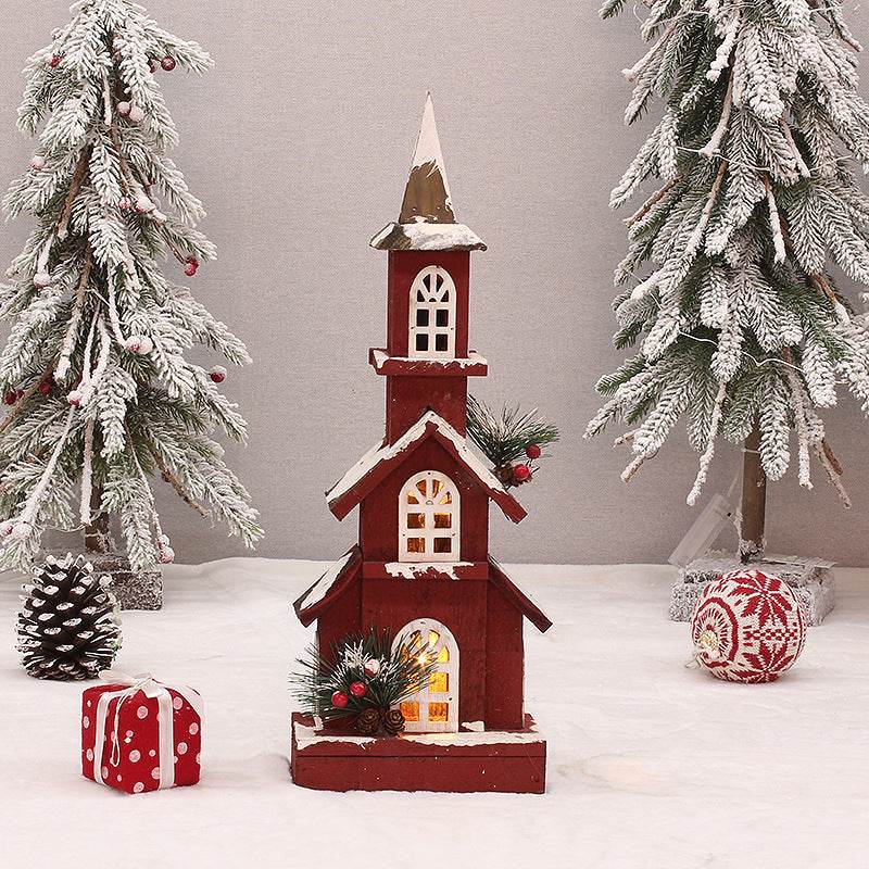 Christmas Wooden Fir Red Luminous - Here2Save