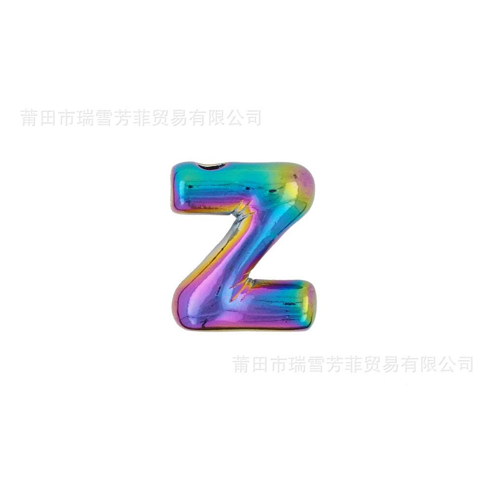 Colorful Balloon Letter Rainbow Couple Necklace Copper Pendant Accessories - Here2Save