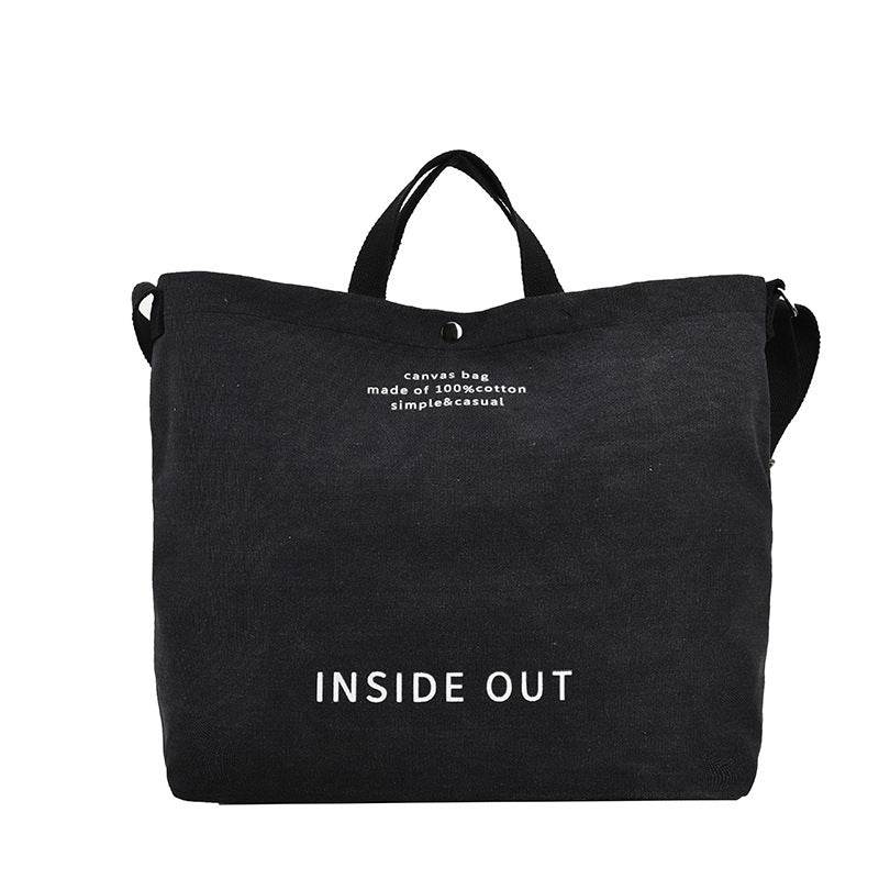 Canvas Letters Tote Bag Large Capacity Crossbody Women - Here2Save