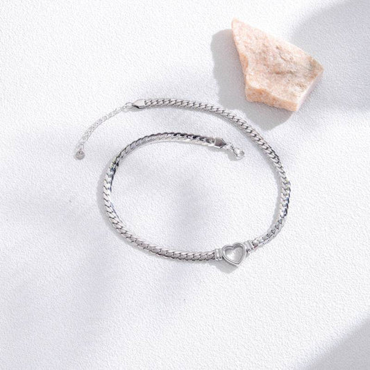 Fashion Simple Hollow Heart Titanium Steel Bracelet - Here2Save