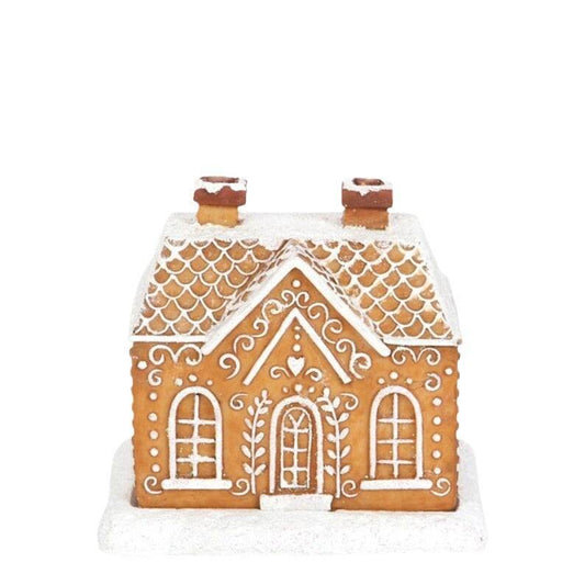Christmas Snow Top Resin Ginger Cake Cottage Incense Burner - Here2Save