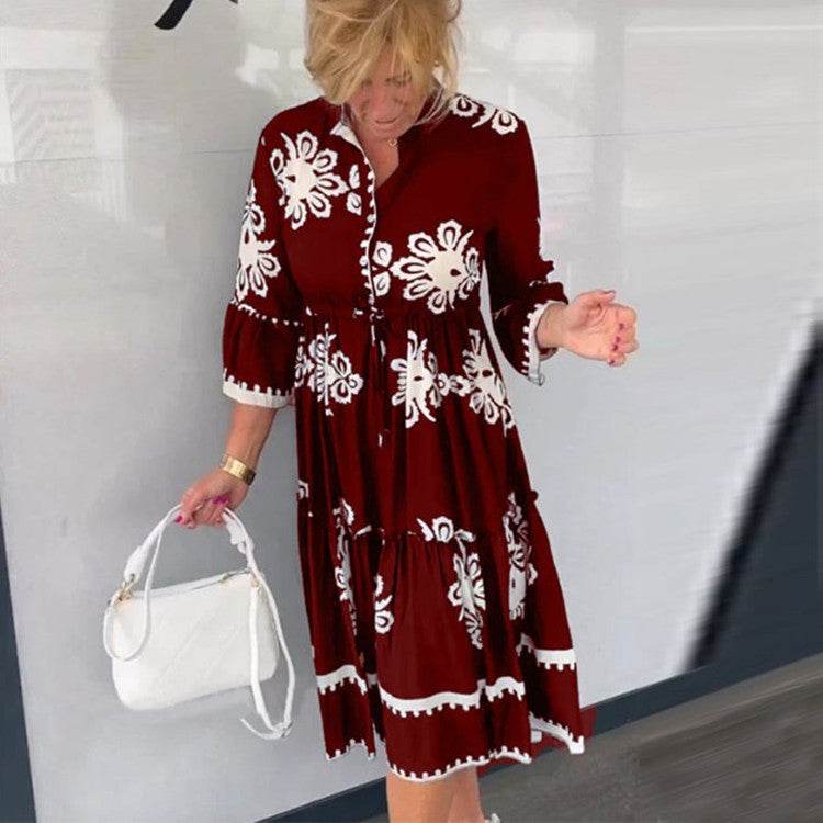 Women's European And American Printed Dress - Here2Save