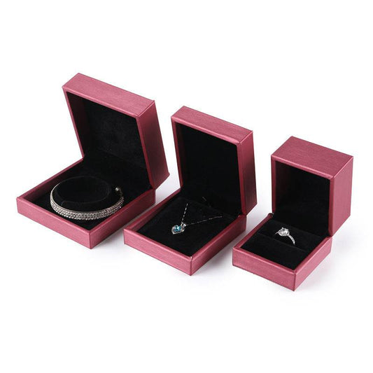 Brushed PU Leather Jewelry Box Ring Necklace Bracelet Earrings Box - Here2Save