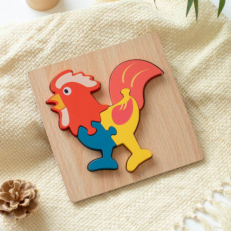 Wooden Toys Children's Educational Puzzle Stacker Game Building Blocks - Here2Save