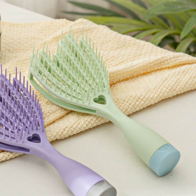 Portable Wet And Dry Hollow Hair Massage Broken Hair Finishing Solution Household Plastic Massage Comb Fluffy Hair Massage Styling Comb - Here2Save