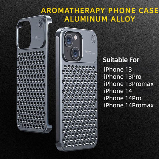 Aluminum Alloy Phone Case For 14 13 Pro Max Plus Hollow Heat Dissipation Anti-fall Full Body Shockproof Phone Cove - Here2Save