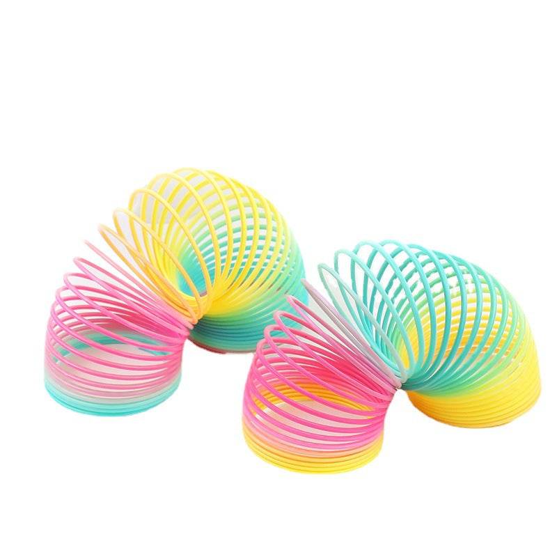 Rainbow Spring Coil Toys Plastic Folding Spring Coil Sports Game Child Funny Fashion Educational Creative Toys Gift For Children - Here2Save