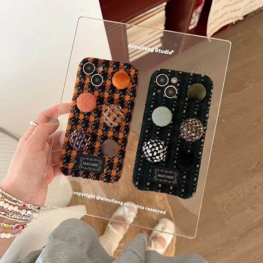 Retro Plaid Button Phone Case - Here2Save