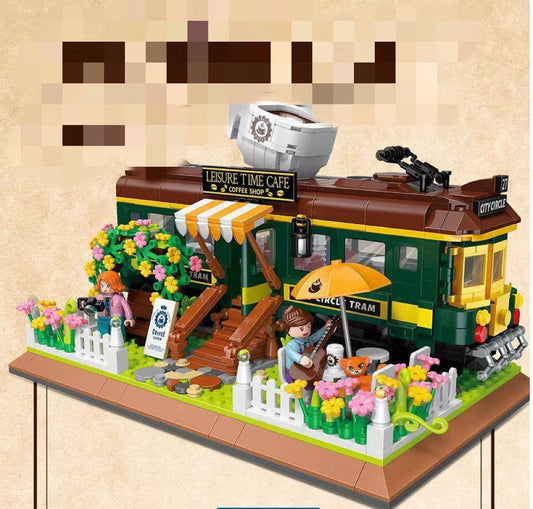 Building Blocks Train Coffee House Mini Decoration Assembly Toys - Here2Save