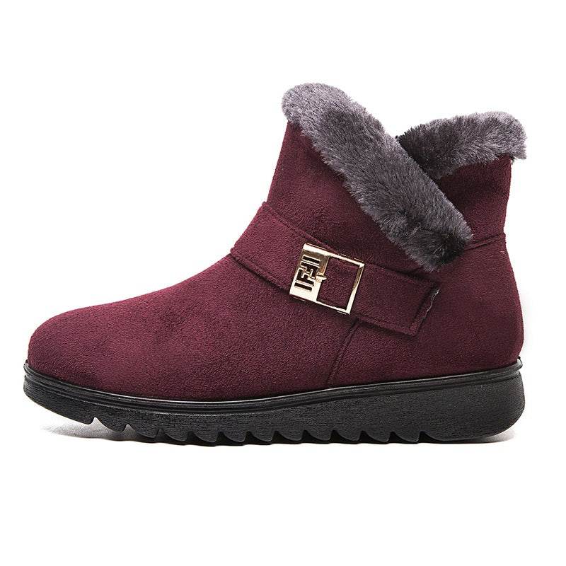 Winter Boots Women Warm Plush Snow Boots Zipper Comfort Flats Shoes - Here2Save