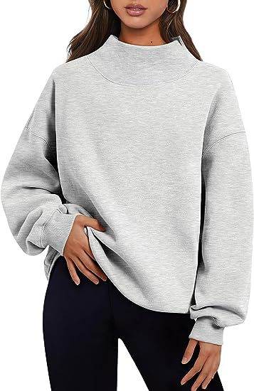 Pullover Sweatshirt Solid Color Loose Tops Round Neck Hoodie Women Thick Clothing - Here2Save