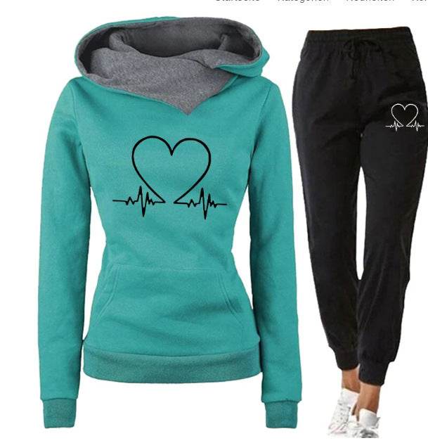 Men's And Women's Printed Sweater Suit - Here2Save