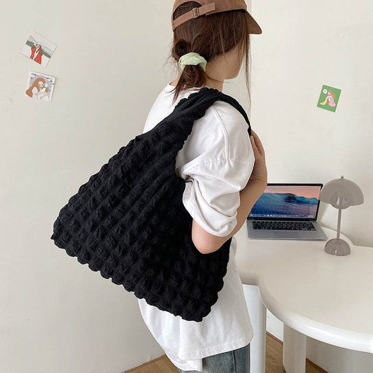 Cute Pleated Puff Shouder Bag Women Large-capacity Cloud Armpit Bag Winter Fashion Handbags Girls - Here2Save