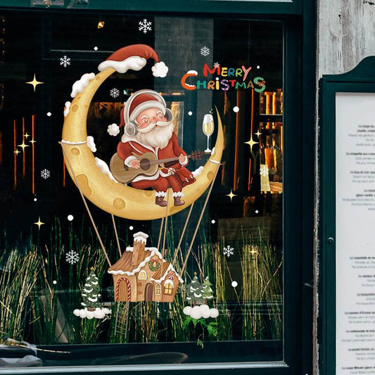 Christmas Decoration Santa Claus Electrostatic PVC Wall Sticker - Here2Save