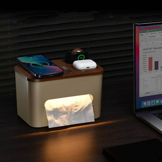 Tissue Storage Box Bedside Lamp - Here2Save